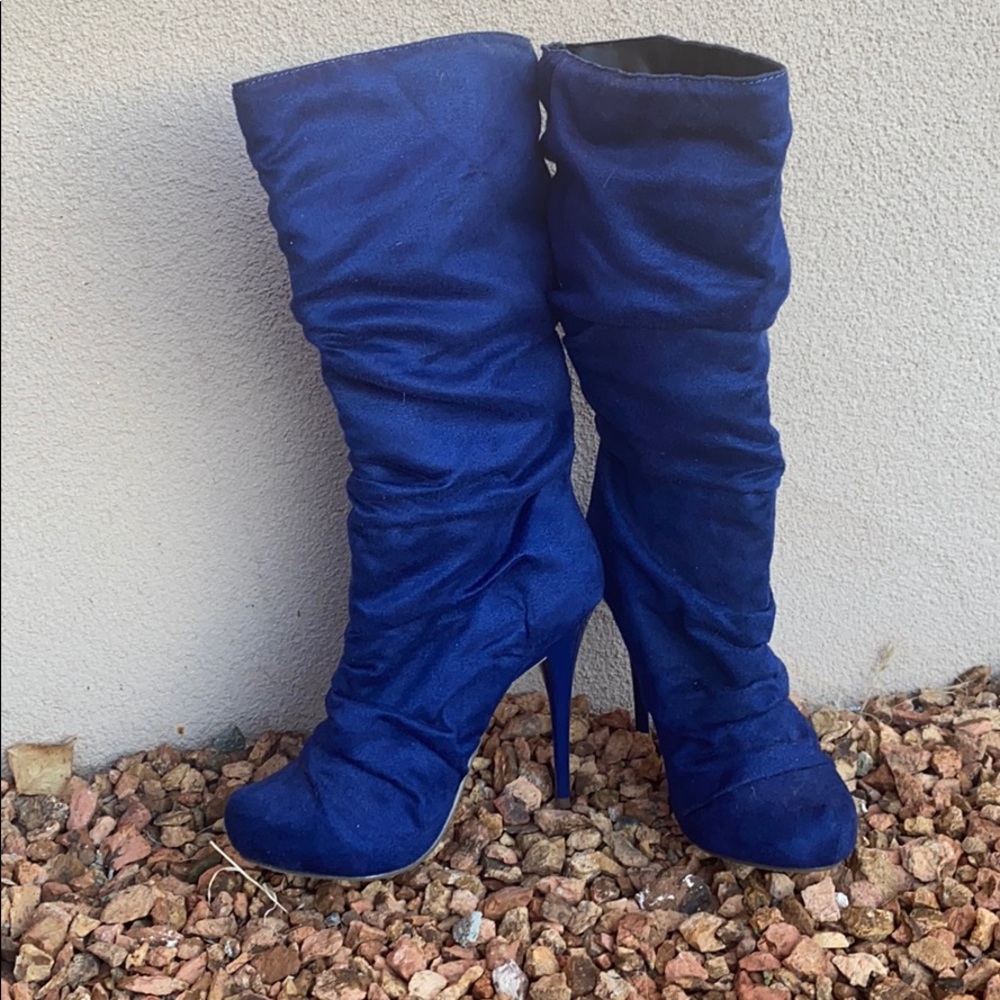 Michael Antonio Blue suede boots
